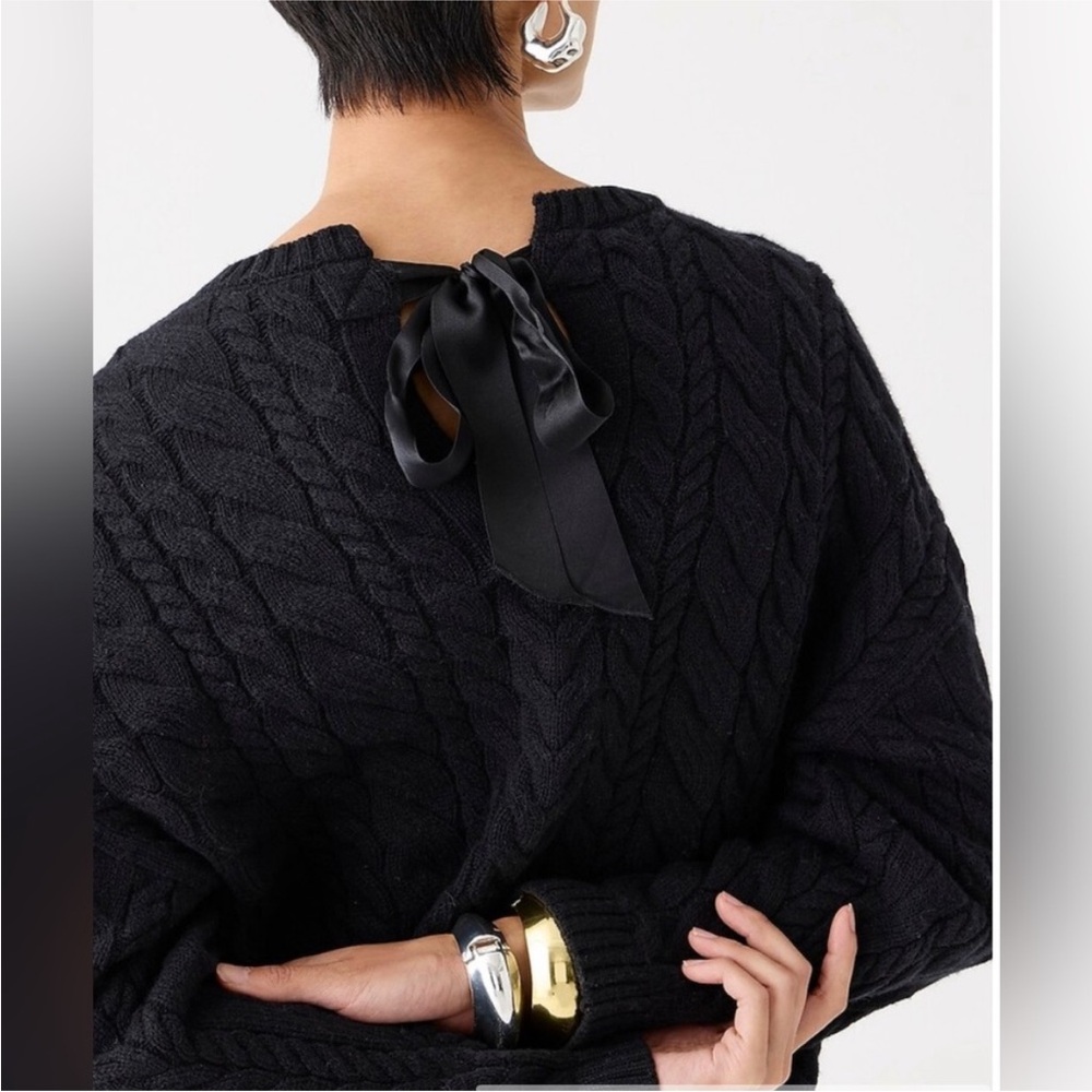 J crew Tie Back Cable Knit Sweater - Picture 9 of 9